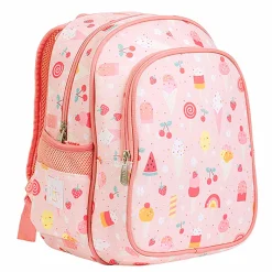 A Little Lovely Company Backpack, Insulated Front Pocket - Pink with Ice Cream Cones
