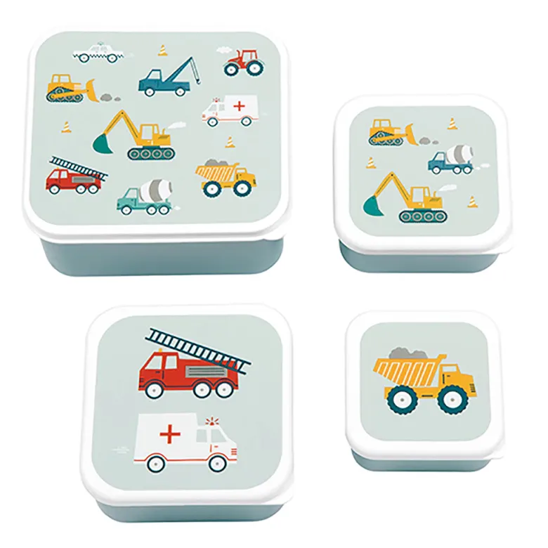 A Little Lovely Company Lunchbox Set, 4 Pieces - Vehicles