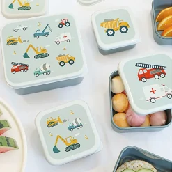 A Little Lovely Company Lunchbox Set, 4 Pieces - Vehicles