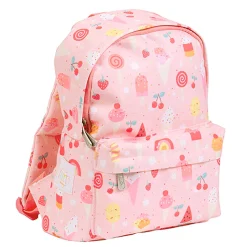 A Little Lovely Company Small Backpack – Pink with Ice Cream Cones