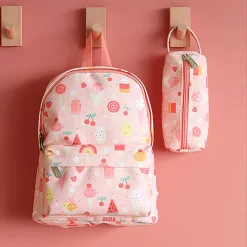 A Little Lovely Company Small Backpack – Pink with Ice Cream Cones