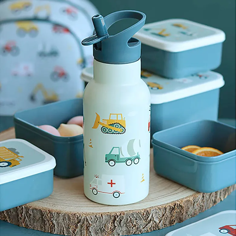 "A Little Lovely Company Stainless Steel Water Bottle, Vehicles"