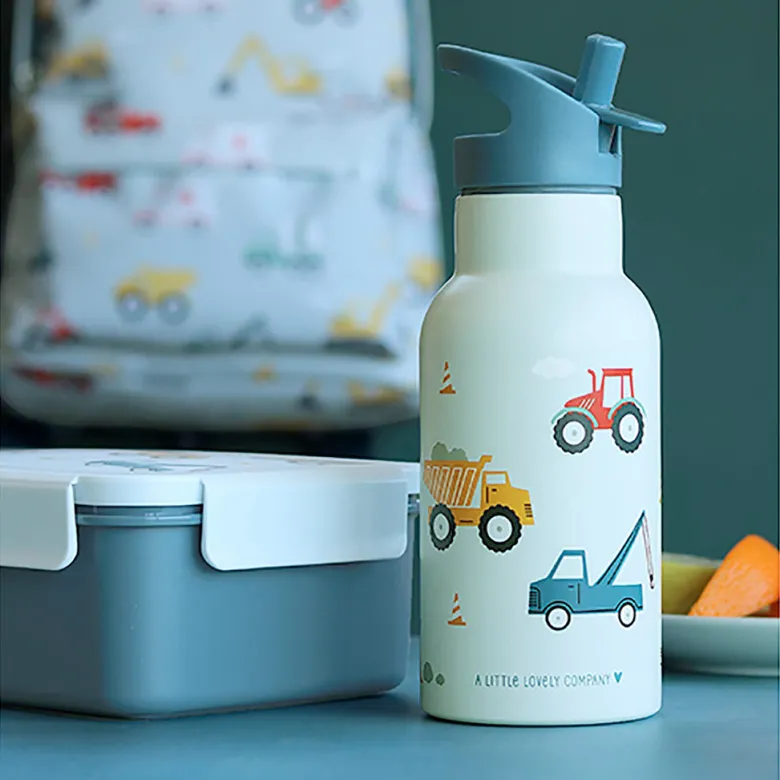 "A Little Lovely Company Stainless Steel Water Bottle, Vehicles"