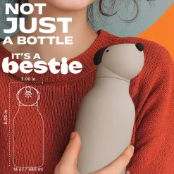 Asobu Bestie Animal Thermal Water Bottle, 460 ml - Brown Dog