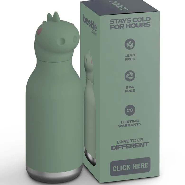 Asobu Bestie Animal Thermo Drink Bottle, 460 ml - Dinosaur