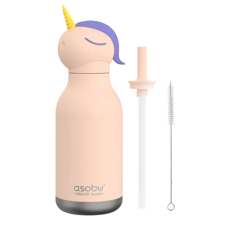 Asobu Bestie Animal Thermo Drinking Bottle, 460 ml - Unicorn