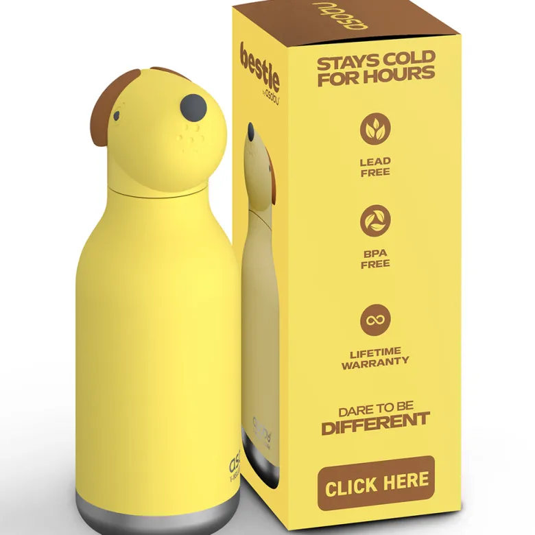 Asobu Bestie Animal Thermal Drinking Bottle, 460 ml - Dog