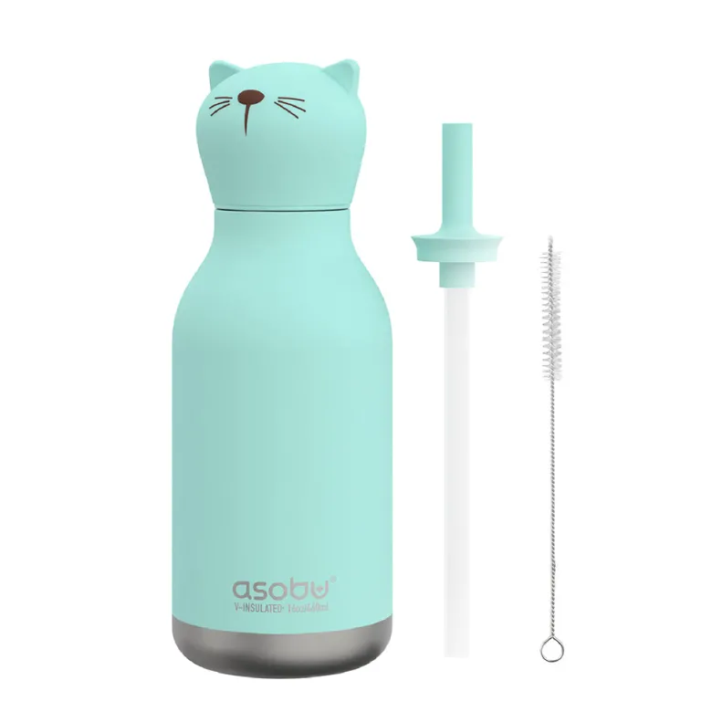 Asobu Bestie Animal Thermal Water Bottle, 460 ml - Cat