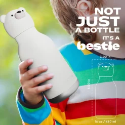 Asobu Bestie Animal Thermal Drink Bottle, 460 ml - Polar Bear
