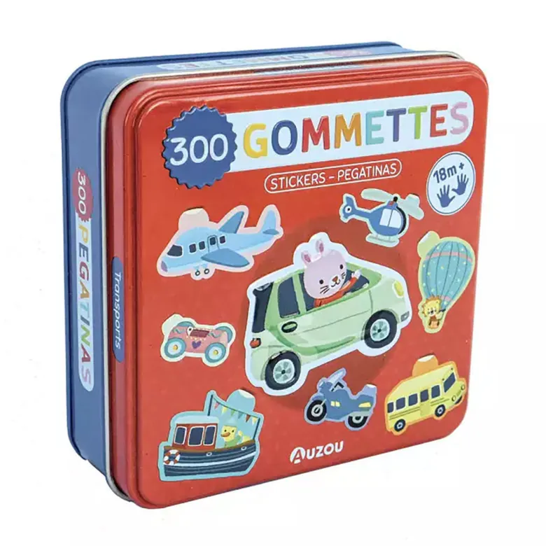 Auzou Metal Tin Stickers, Modes of Transport
