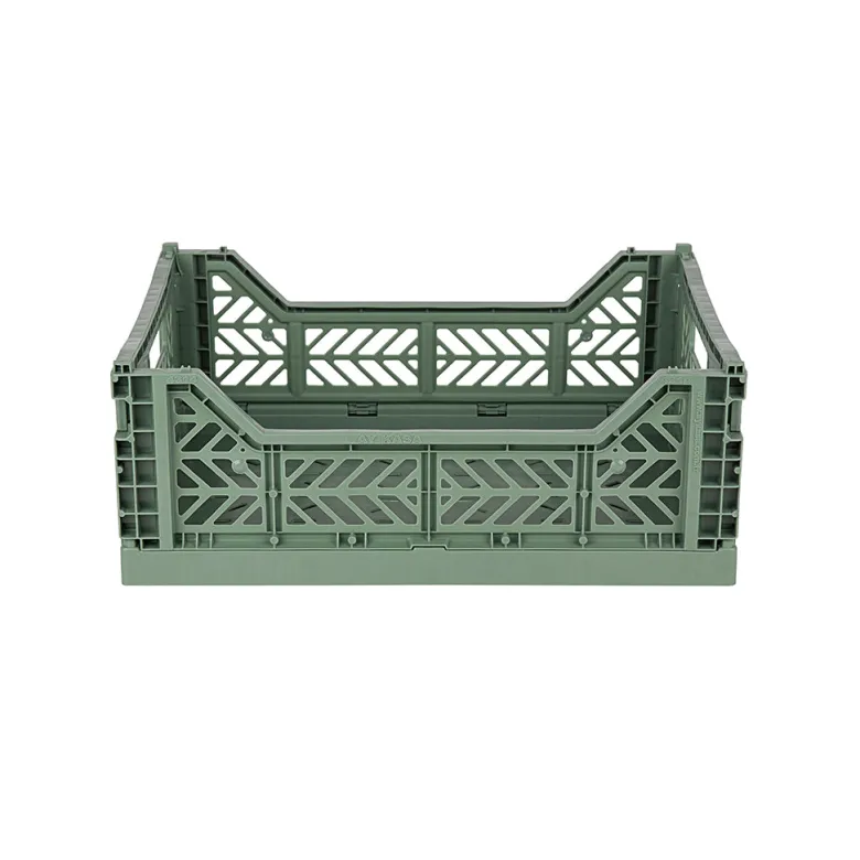 Aykasa Midi Foldable Crate, Almond Green