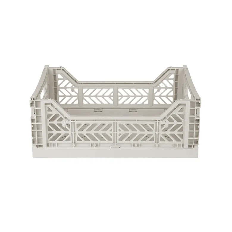 Aykasa Midi Folding Crate, Light Grey
