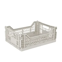 Aykasa Midi Folding Crate, Light Grey