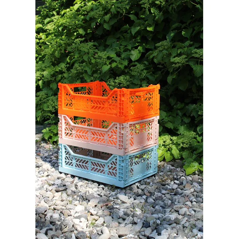 Aykasa Mini Folding Crate, Light Grey