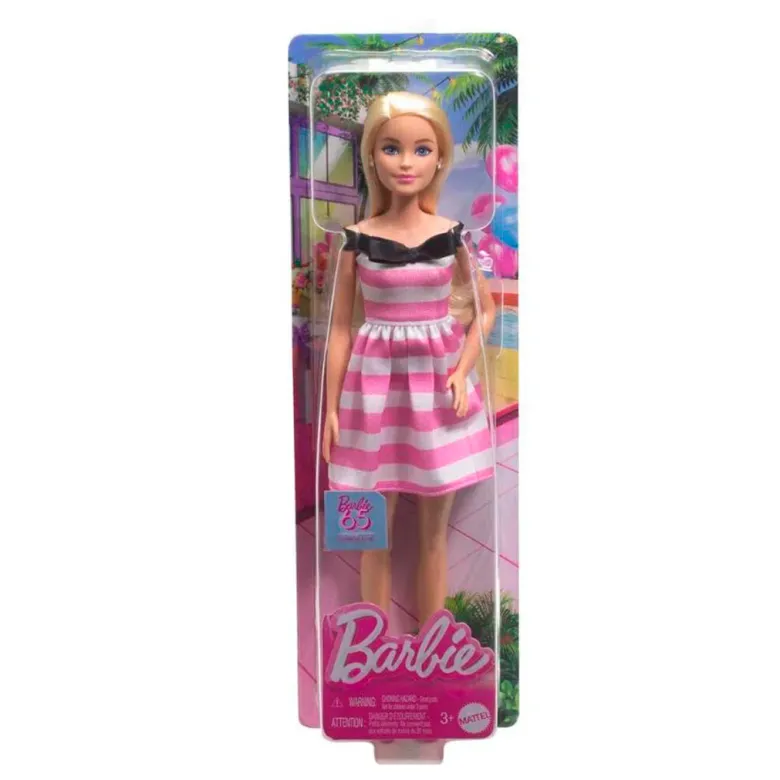 Barbie dukke Fashionista dukke, Pink og hvidstribet kjole