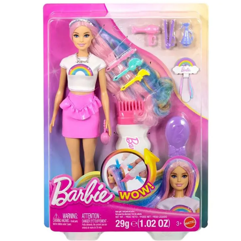 Barbie Rainbow Sparkle Hair dukke