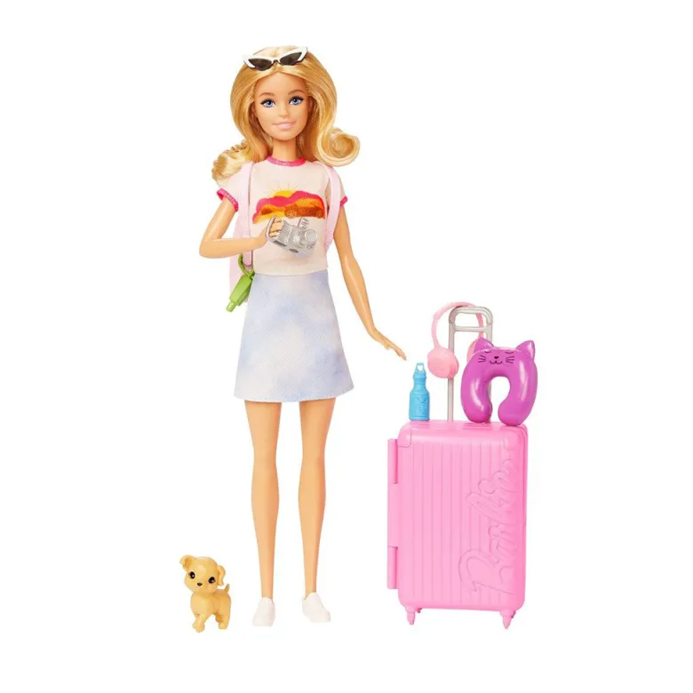 Barbie Travel dukke m. rejsetilbehør - Malibu