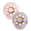 Bibs Boheme 2-Pack, Natural Rubber Pacifier, Size 2 - Blossom/Dusky Lilac