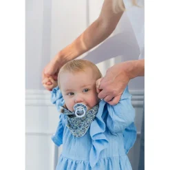 Bibs Liberty, 2-Pack Color, Natural Rubber Pacifiers, Size 2 - Chamomile Lawn - Baby Blue Mix