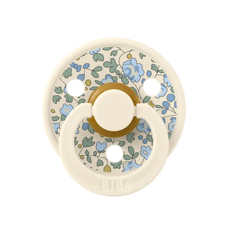 Bibs Liberty, 2-Pack Color, Natural Rubber Pacifiers, Size 2 - Eloise - Dusty Blue Mix