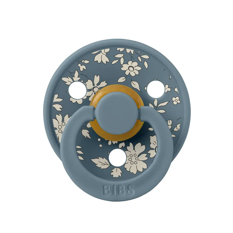 Bibs Liberty, 2-Pack Color, Natural Rubber Pacifiers, Size 2 - Capel - Dusty Blue Mix