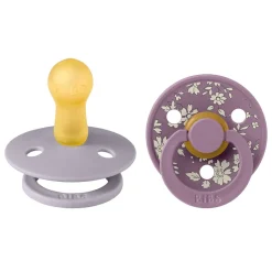 Bibs Liberty, 2-pack Color, natural rubber pacifiers, size 2 – Capel – Fossil Grey Mix