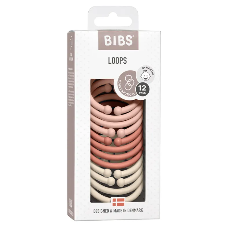 Bibs Loops, Set of 12 Multi Rings - Blush/Woodchuck/Ivory