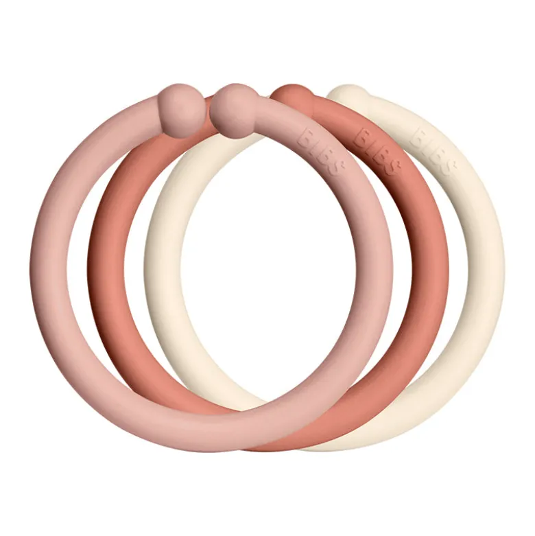 Bibs Loops, Set of 12 Multi Rings - Blush/Woodchuck/Ivory
