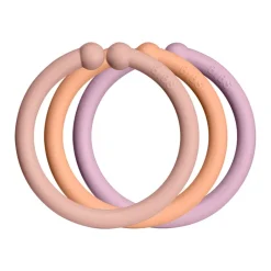 Bibs Loops, Set of 12 Multi-Colored Rings - Blush/Peach/Dusky Lilac