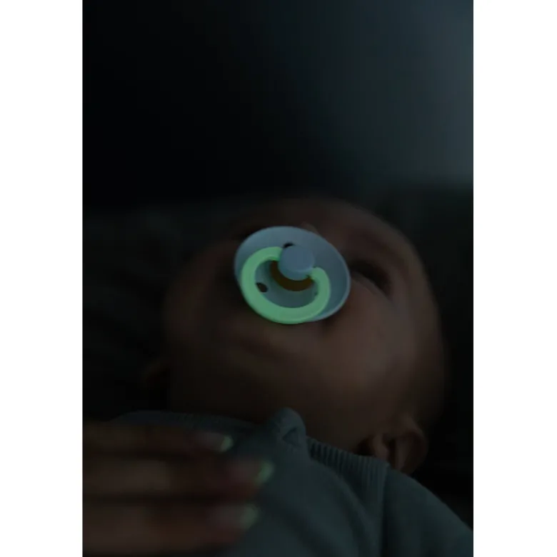 Bibs Natural Rubber Pacifier, Size 2 - Blush GLOW