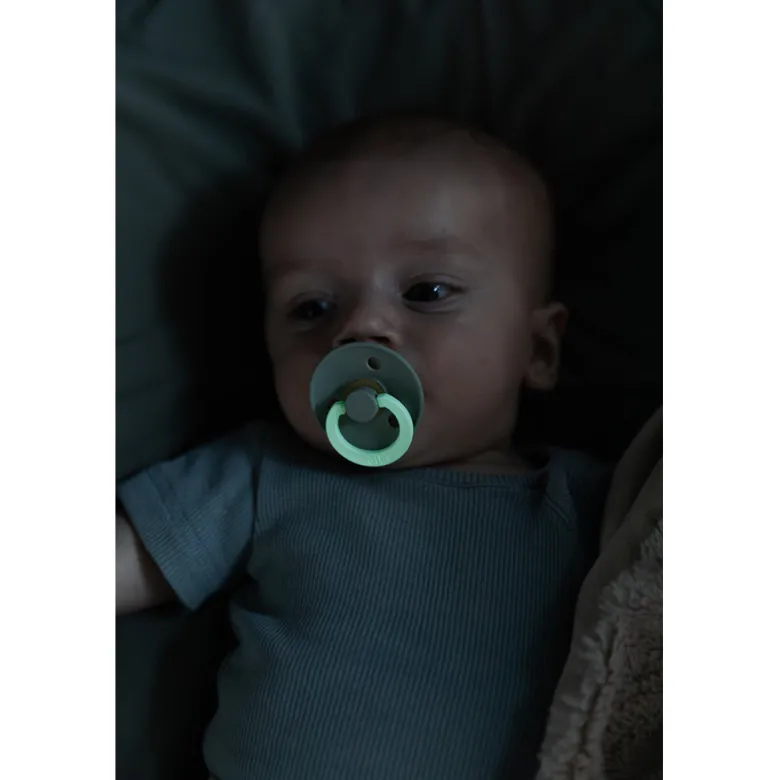 Bibs Natural Rubber Pacifier, Size 2 - Blush GLOW