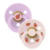 Bibs Natural Rubber Pacifier, 2-Pack, Size 2 - Studio Colour, Ladybug - Violet Sky Mix