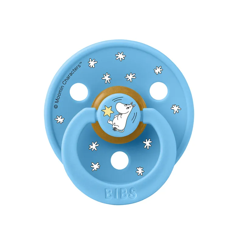 Bibs Natural Rubber Pacifier, 2-Pack, Size 2 - Moomin, Good Night - Breeze Mix