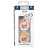 Bibs 2-Pack Natural Rubber Pacifiers, Size 2, Blush Night/Vanilla Night - Glow in the Dark