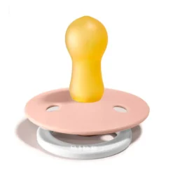 Bibs 2-Pack Natural Rubber Pacifiers, Size 2, Blush Night/Vanilla Night - Glow in the Dark