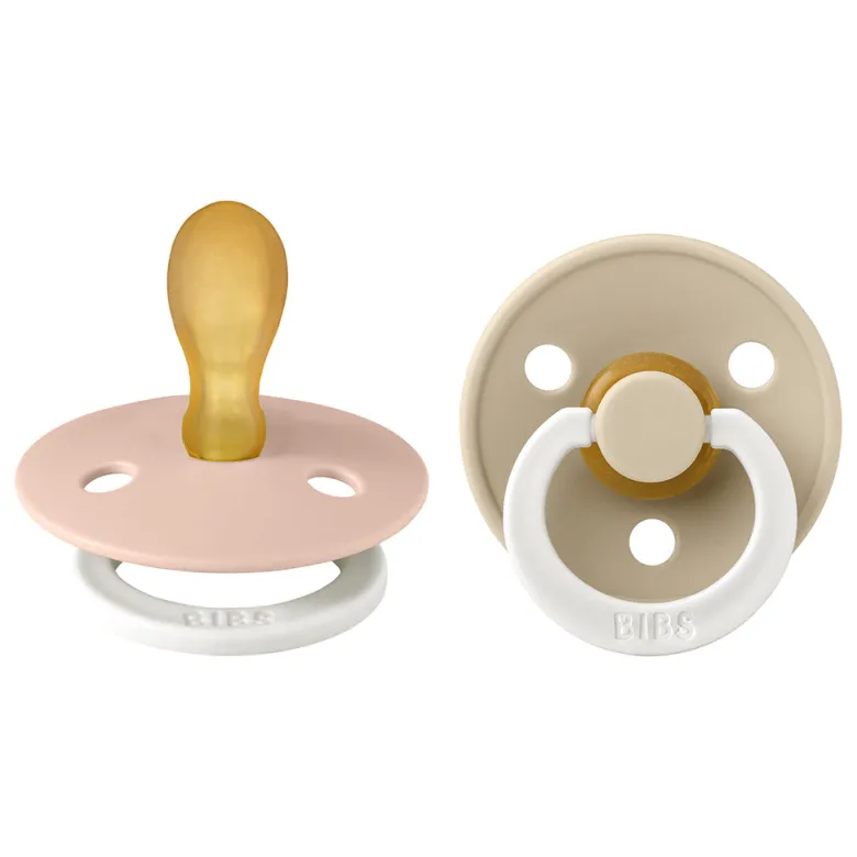 Bibs 2-Pack, Natural Rubber Pacifiers, Size 2 - Blush/Vanilla Glow