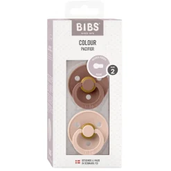 Bibs 2-Pack, Natural Rubber Pacifiers, Size 2 - Woodchuck/Blush