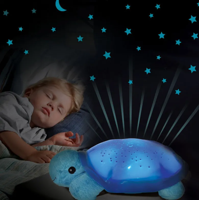 Blue Turtle Night Light with Starry Sky Projection