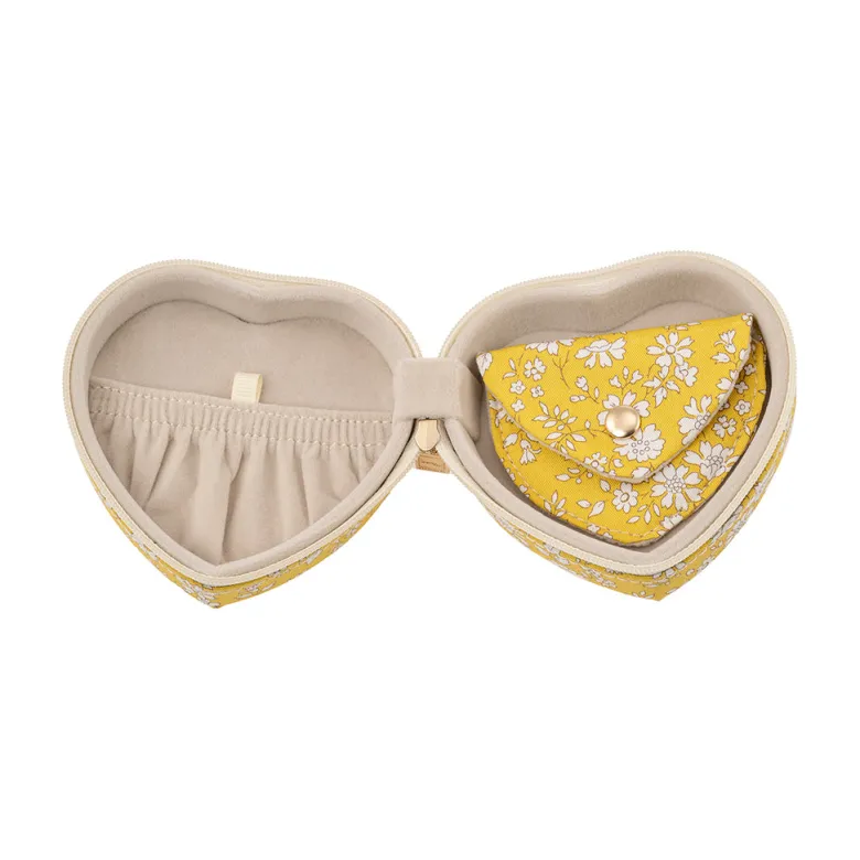 Bon Dep Jewelry Box with Liberty Print, Heart - Capel Yellow