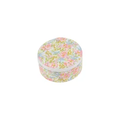 Bon Dep Jewelry Box with Liberty Print, Round - Swirling Petals Pink