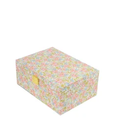 Bon Dep Jewelry Box with Liberty Print, Square - Swirling Petals Pink