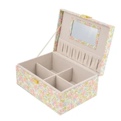 Bon Dep Jewelry Box with Liberty Print, Square - Swirling Petals Pink