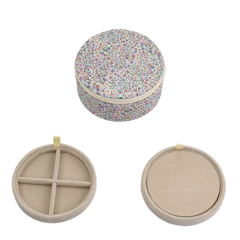 Bon Dep Jewelry Case with Liberty Print, Round - Eve