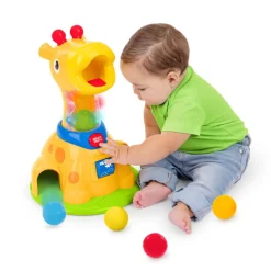 Bright Starts Baby Toy with Lights and Sounds, Spinnin’ Spots Giraffe™ Ball Game