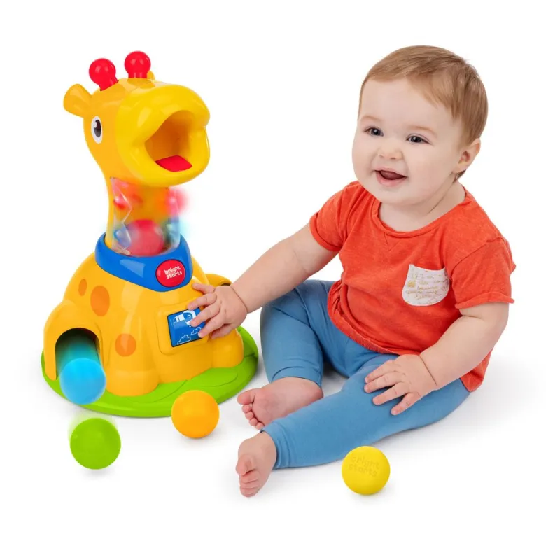 Bright Starts Baby Toy with Lights and Sounds, Spinnin’ Spots Giraffe™ Ball Game
