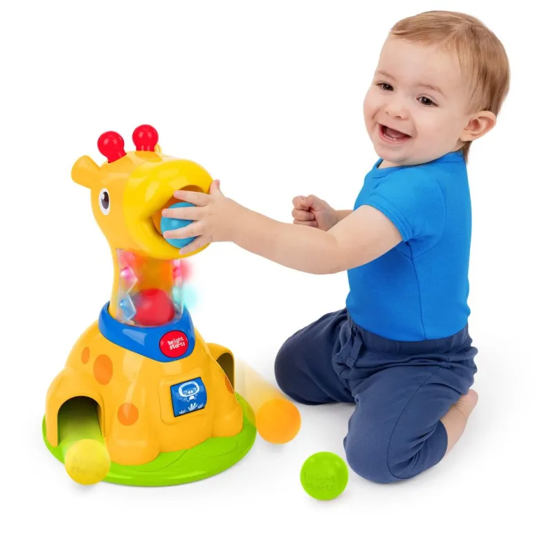 Bright Starts Baby Toy with Lights and Sounds, Spinnin’ Spots Giraffe™ Ball Game