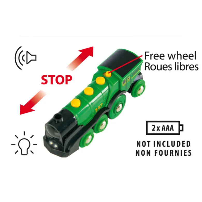 Brio Large Green Locomotive, Battery-Powered