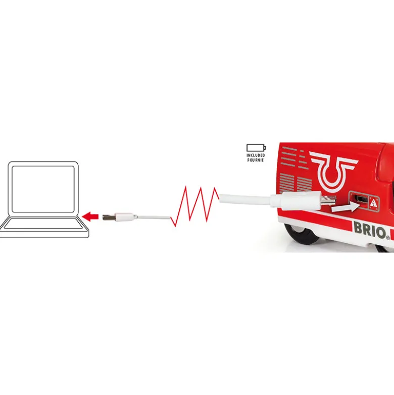 Brio Rechargeable Locomotive with Mini USB Cable - Red
