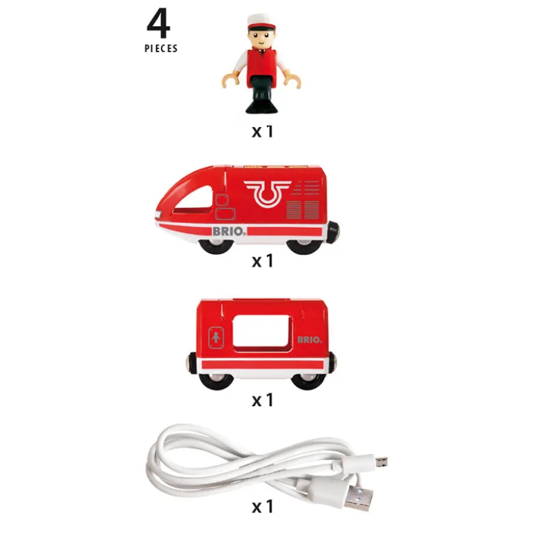 Brio Rechargeable Locomotive with Mini USB Cable - Red