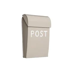 Bruka Design Mailbox, Mini - Sand with White Text